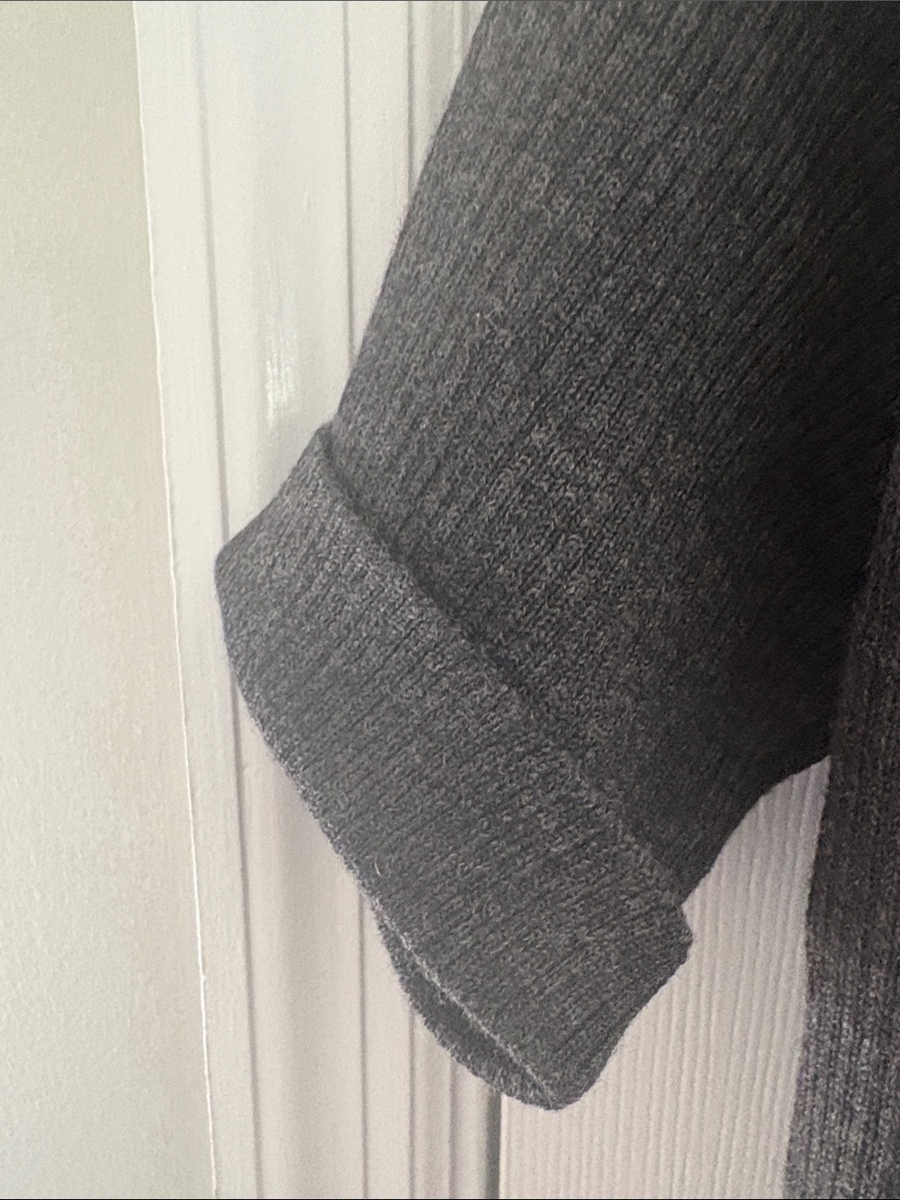Jones Studio Charcoal Ribbed Knit Top - Picture 4 of 5